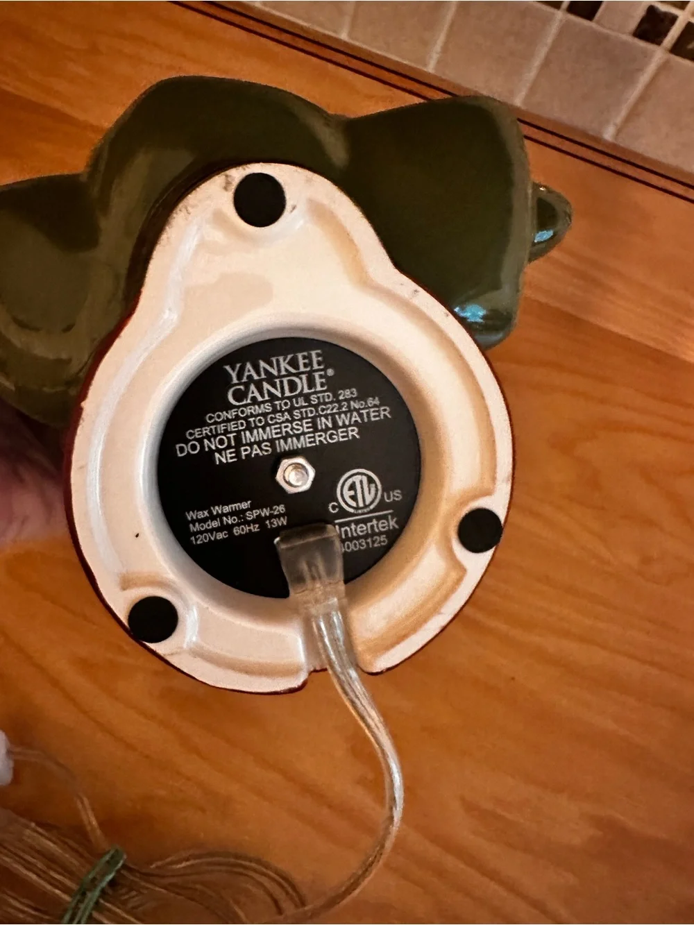 Yankee candle Green Ceramic Christmas Tree Holiday wax melter